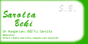sarolta beki business card